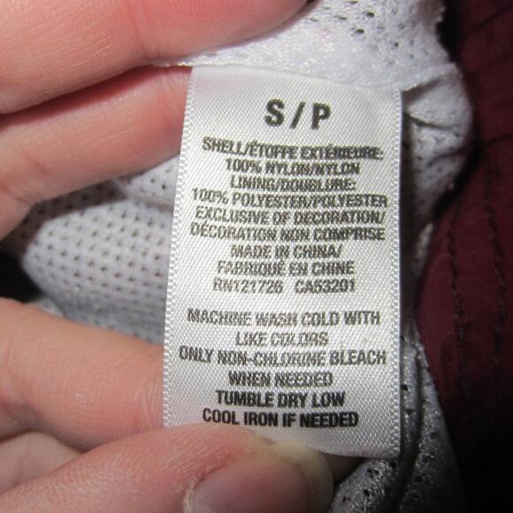 Y2K Sporty Maroon Full Zip Hooded Windbreaker Jacket Aeropostale Small - Picture 5 of 7